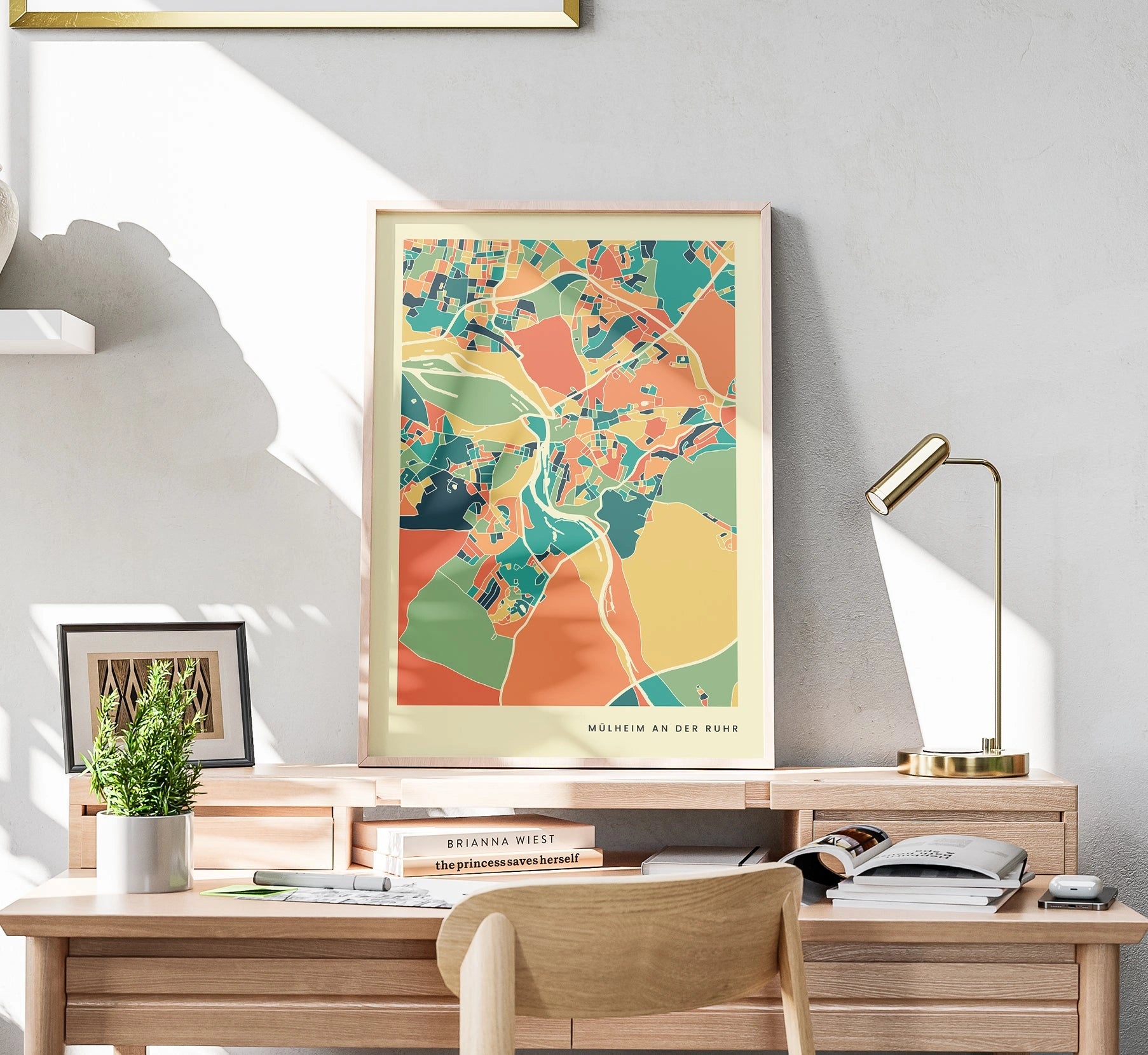 Mülheim an der Ruhr Stadtkarte Poster – Polychroma Modern Art Print