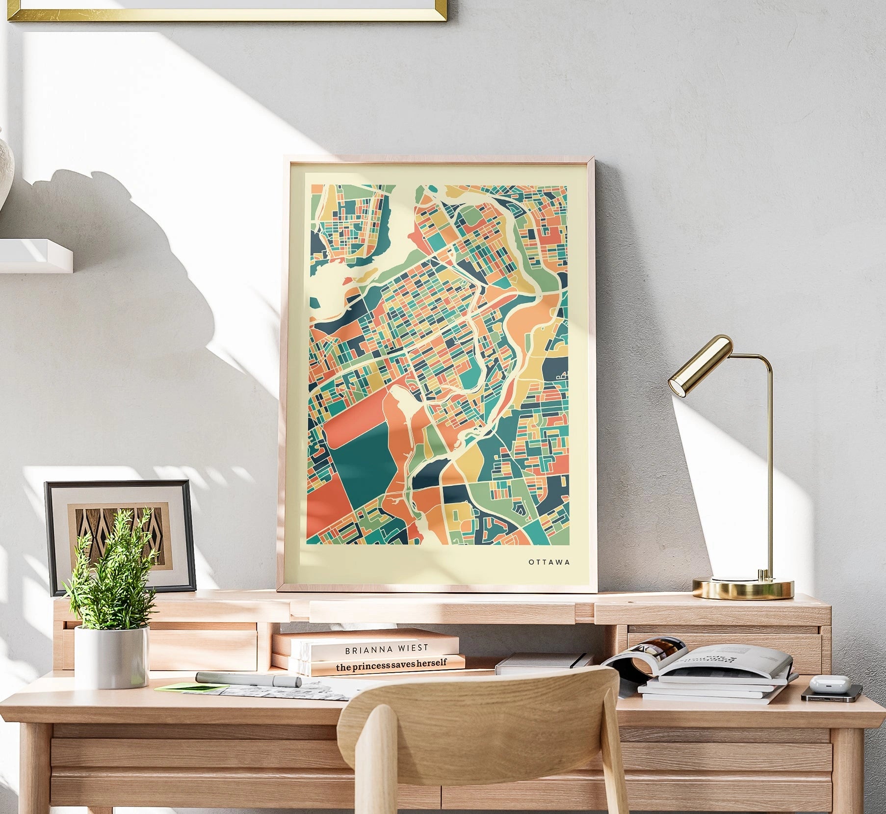 Ottawa Stadtkarte Poster – Polychroma Modern Art Print