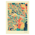 Calgary Stadtkarte Poster – Polychroma Modern Art Print