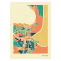Bregenz Stadtkarte Poster – Polychroma Modern Art Print