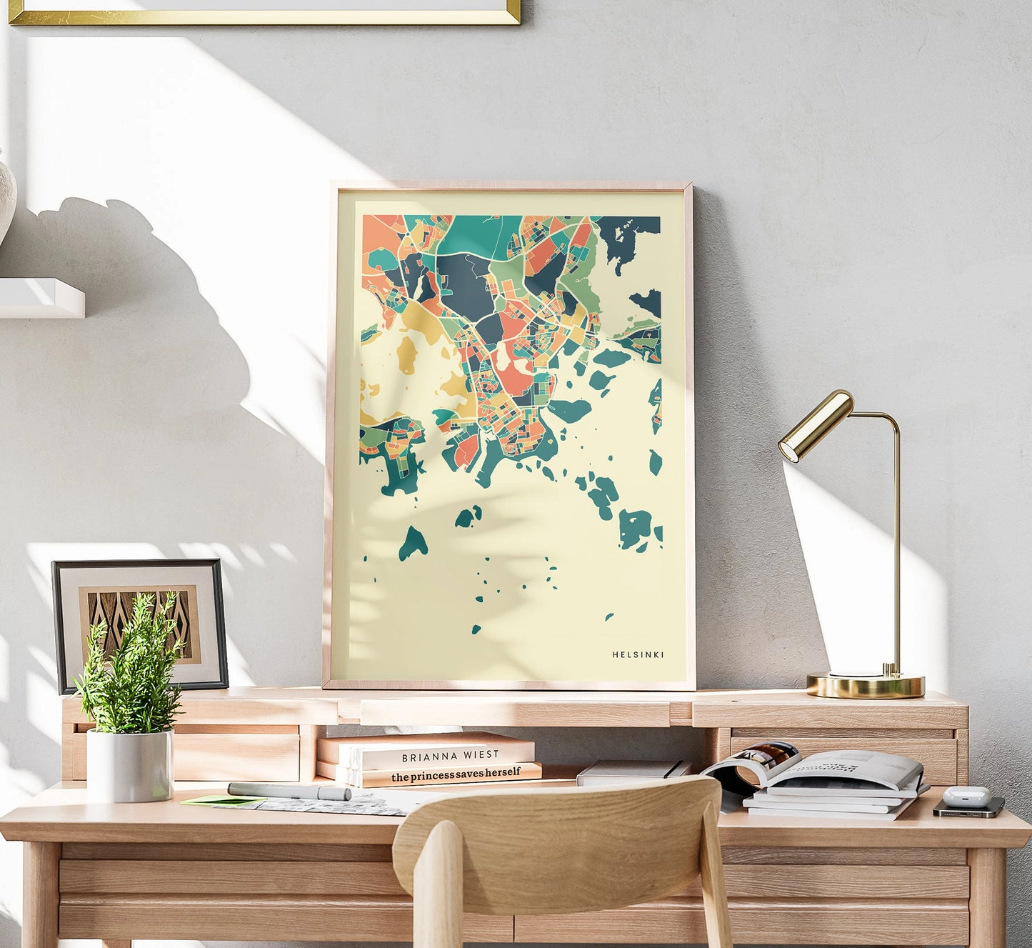 Helsinki Stadtkarte Poster – Polychroma Modern Art Print