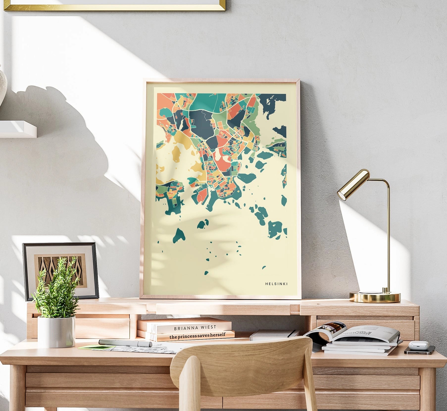 Helsinki Stadtkarte Poster – Polychroma Modern Art Print