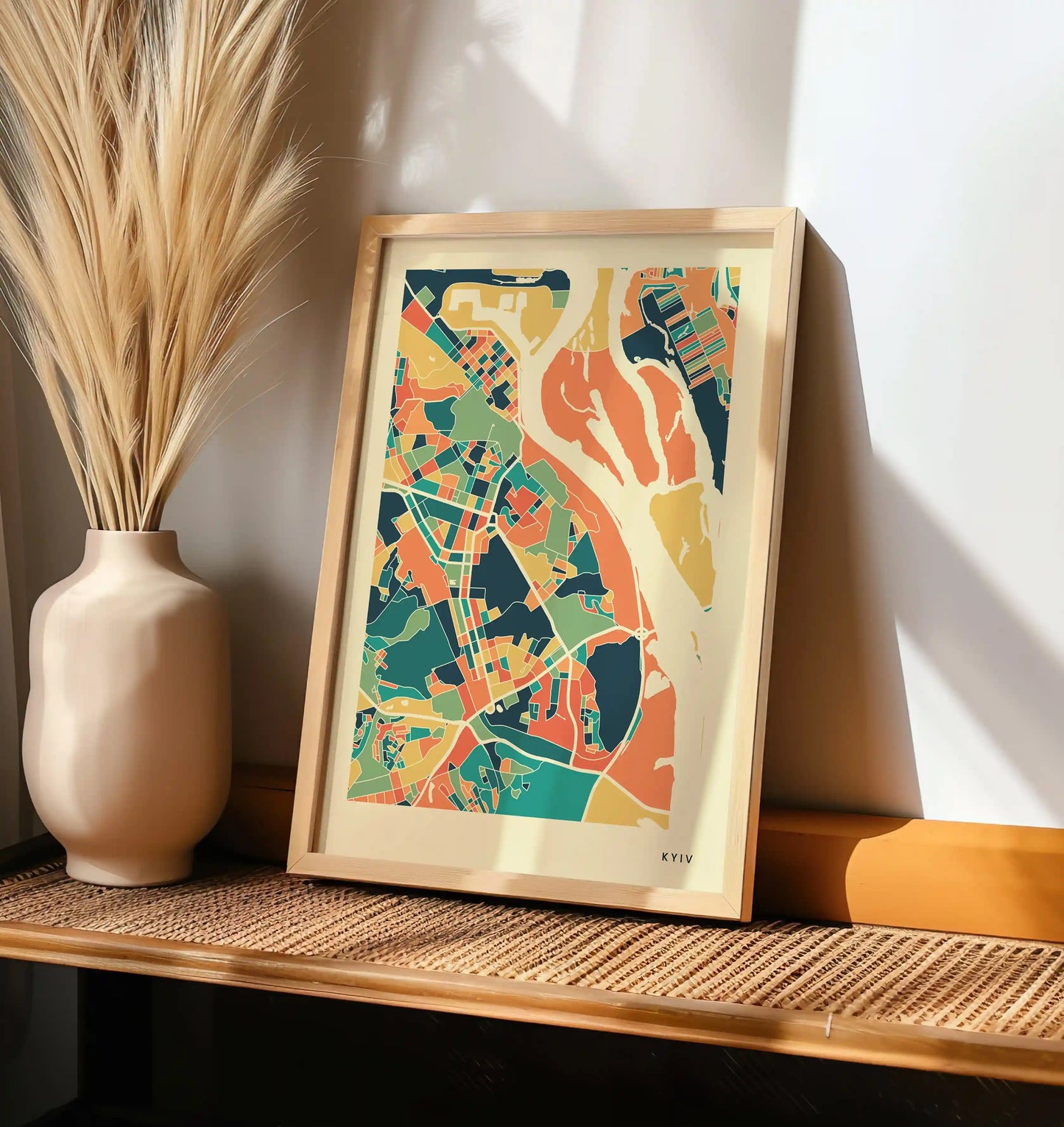 Kyiv Stadtkarte Poster – Polychroma Modern Art Print