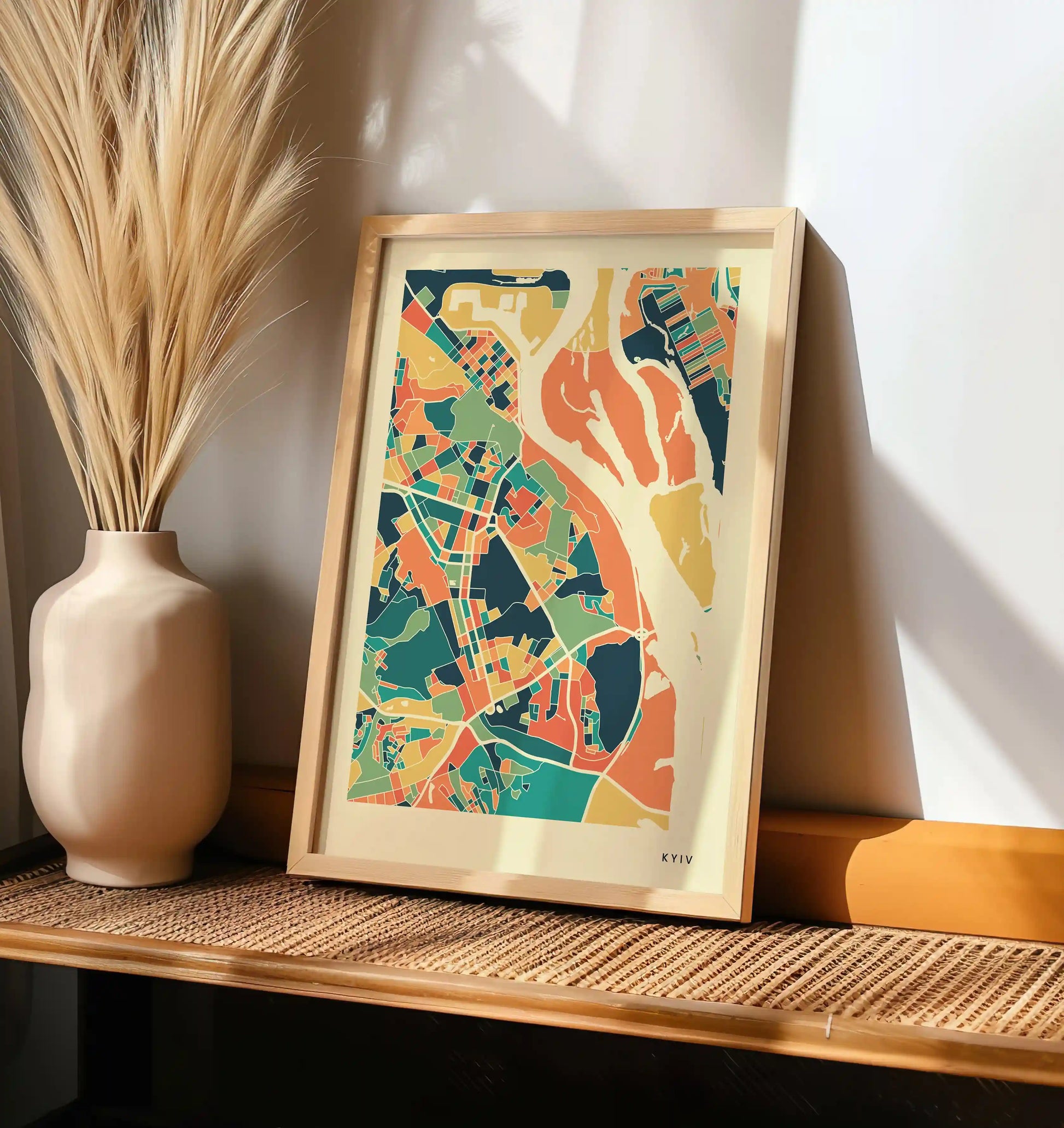 Kyiv Stadtkarte Poster – Polychroma Modern Art Print