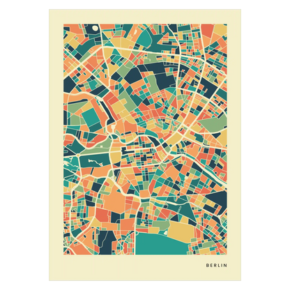 Berlin Stadtkarte Poster – Polychroma Modern Art Print