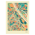 Wien Stadtkarte Poster – Polychroma Modern Art Print