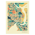 Jacksonville Stadtkarte Poster – Polychroma Modern Art Print