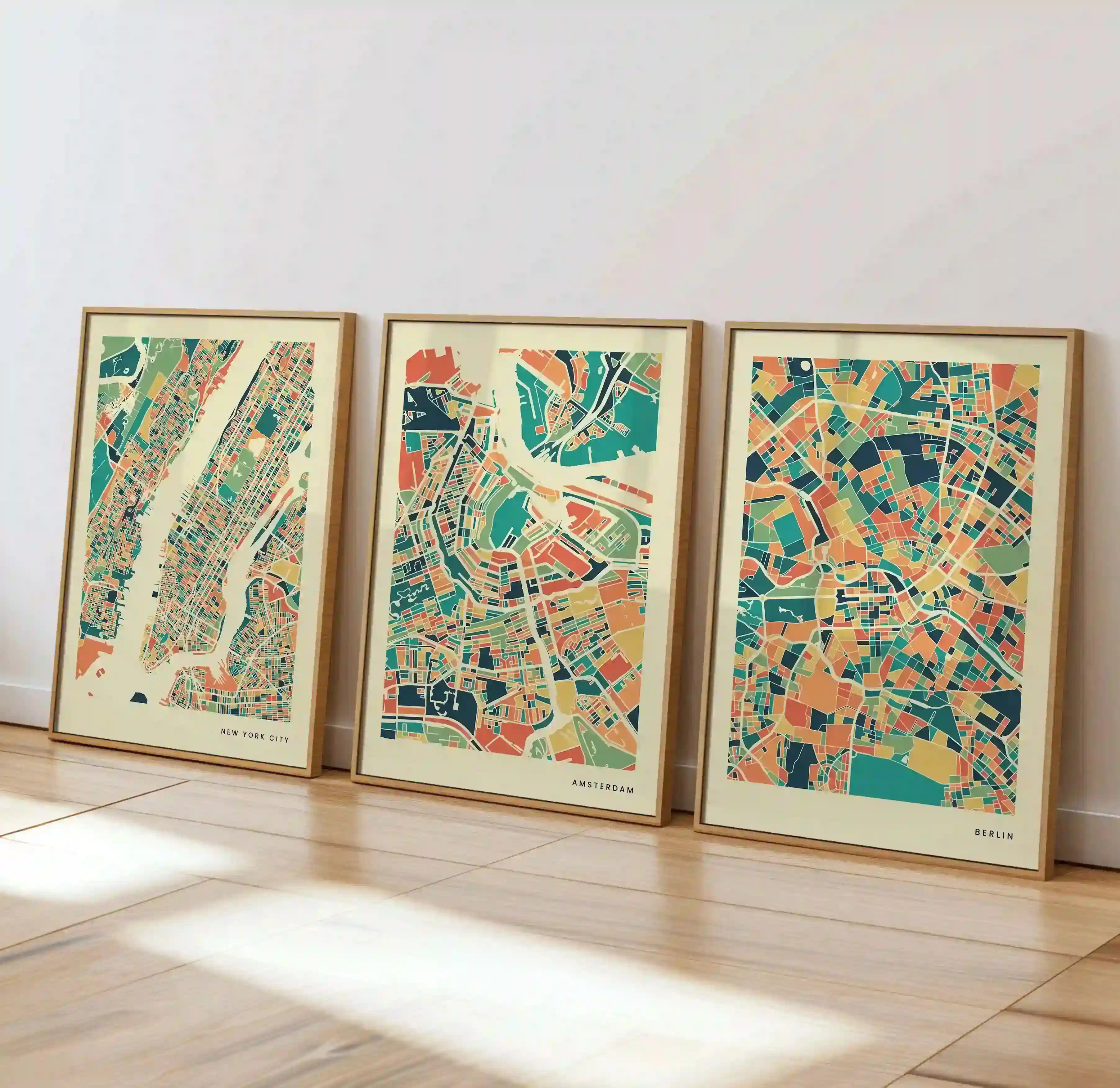 Amsterdam Stadtkarte Poster – Polychroma Modern Art Print