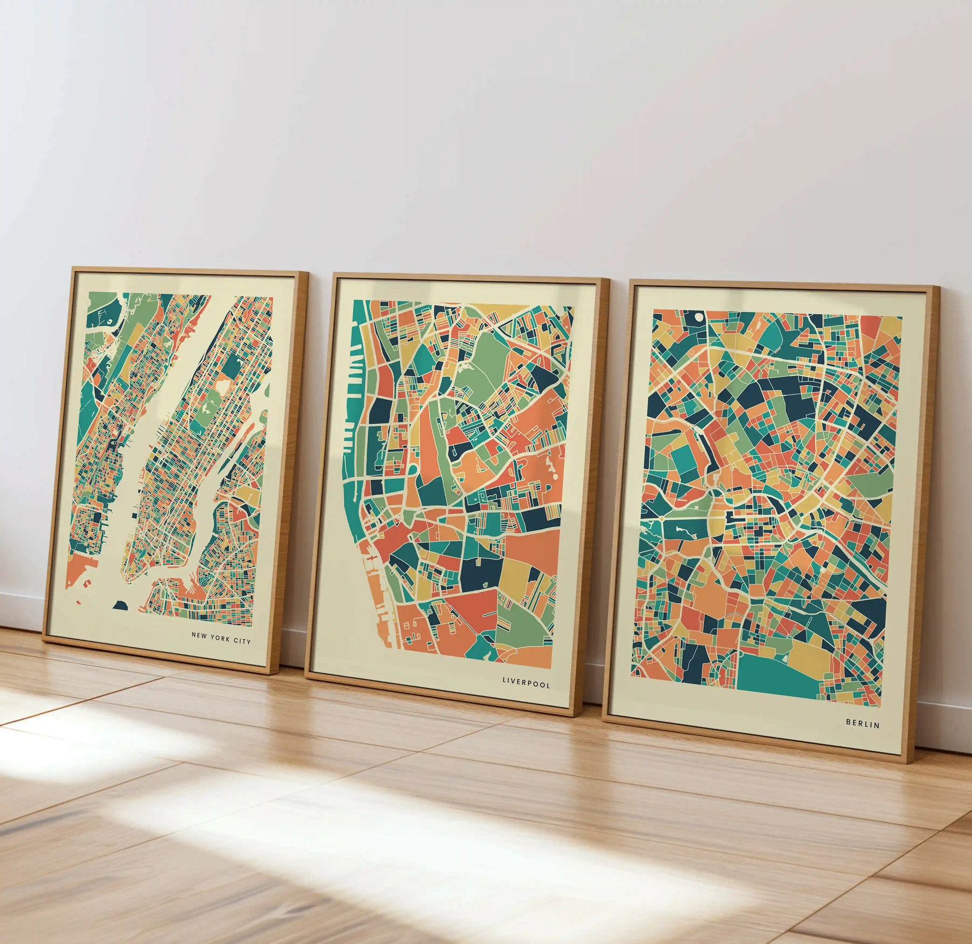 Liverpool Stadtkarte Poster – Polychroma Modern Art Print