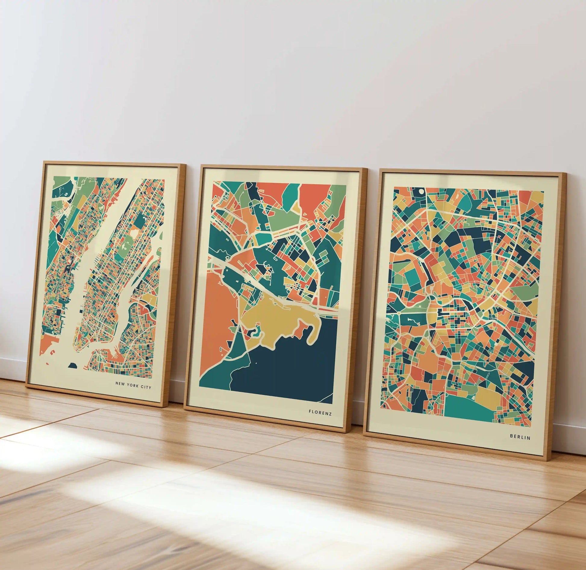 Florenz Stadtkarte Poster – Polychroma Modern Art Print