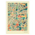 Houston Stadtkarte Poster – Polychroma Modern Art Print