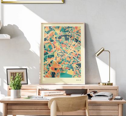 Berlin Stadtkarte Poster – Polychroma Modern Art Print