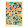 Manchester Stadtkarte Poster – Polychroma Modern Art Print