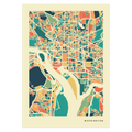 Washington Stadtkarte Poster – Polychroma Modern Art Print