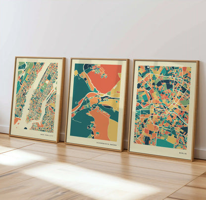 Schwäbisch Gmünd Stadtkarte Poster – Polychroma Modern Art Print
