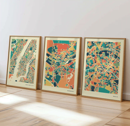 Nürnberg Stadtkarte Poster – Polychroma Modern Art Print