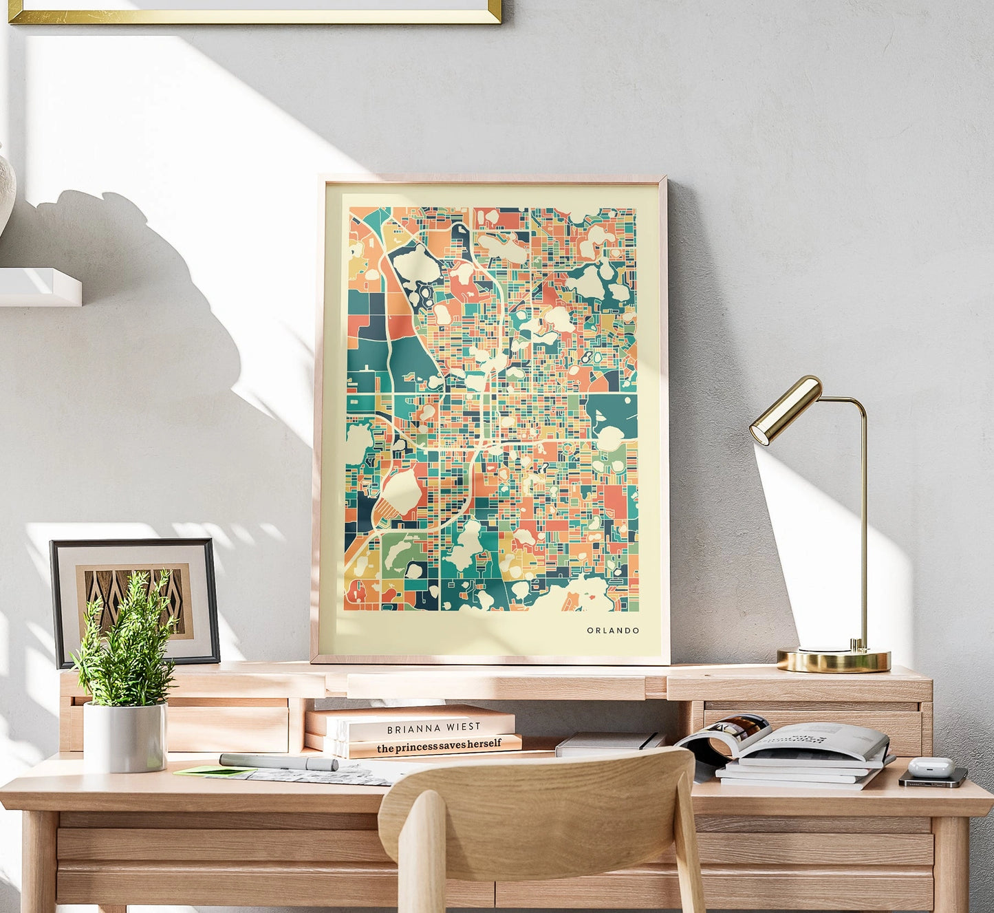 Orlando Stadtkarte Poster – Polychroma Modern Art Print