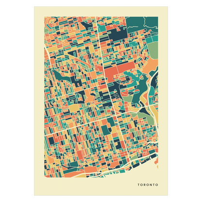 Toronto Stadtkarte Poster – Polychroma Modern Art Print