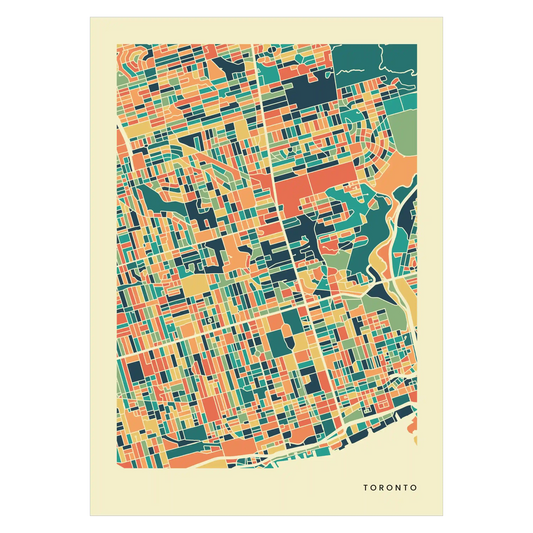 Toronto Stadtkarte Poster – Polychroma Modern Art Print