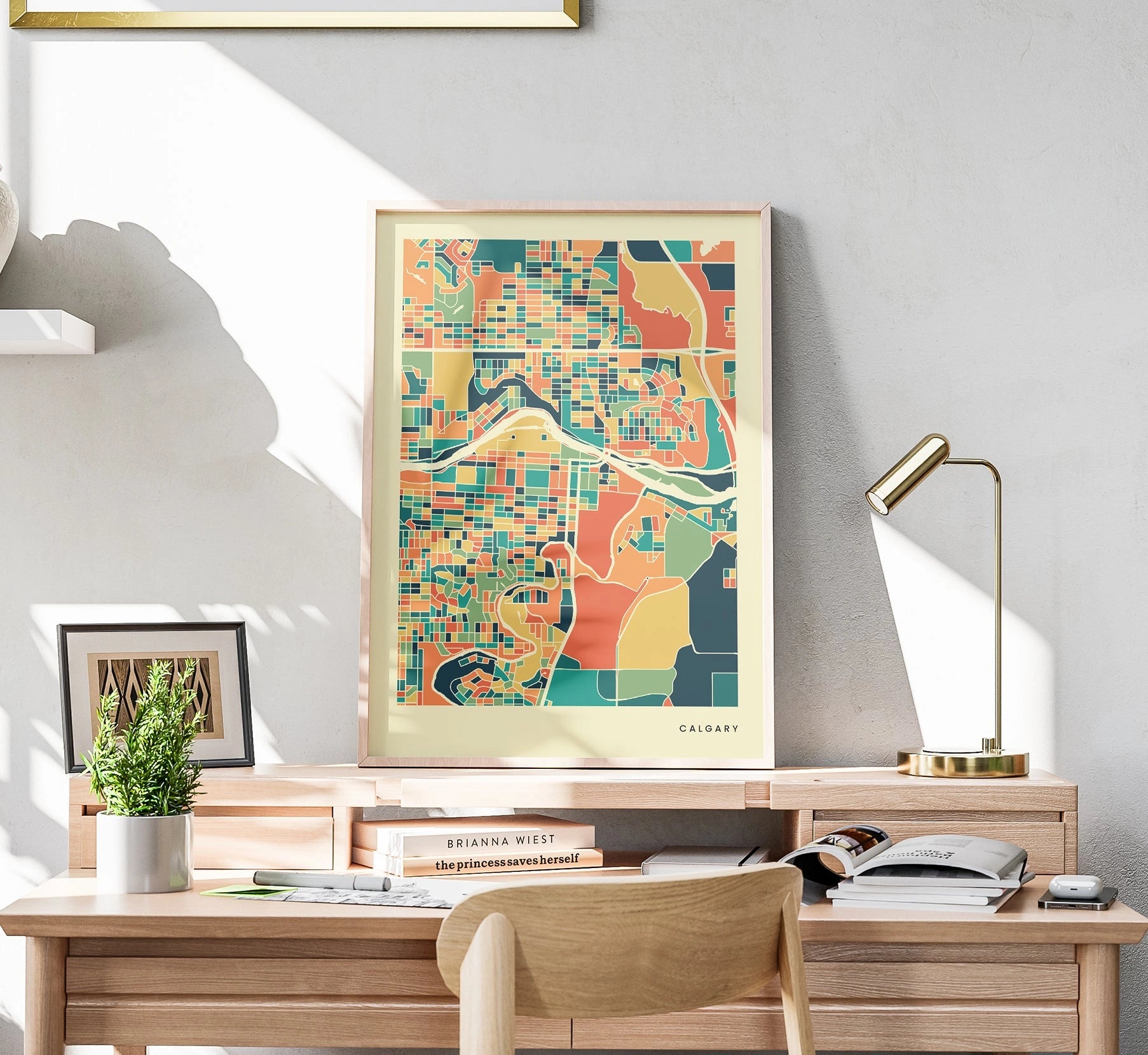 Calgary Stadtkarte Poster – Polychroma Modern Art Print