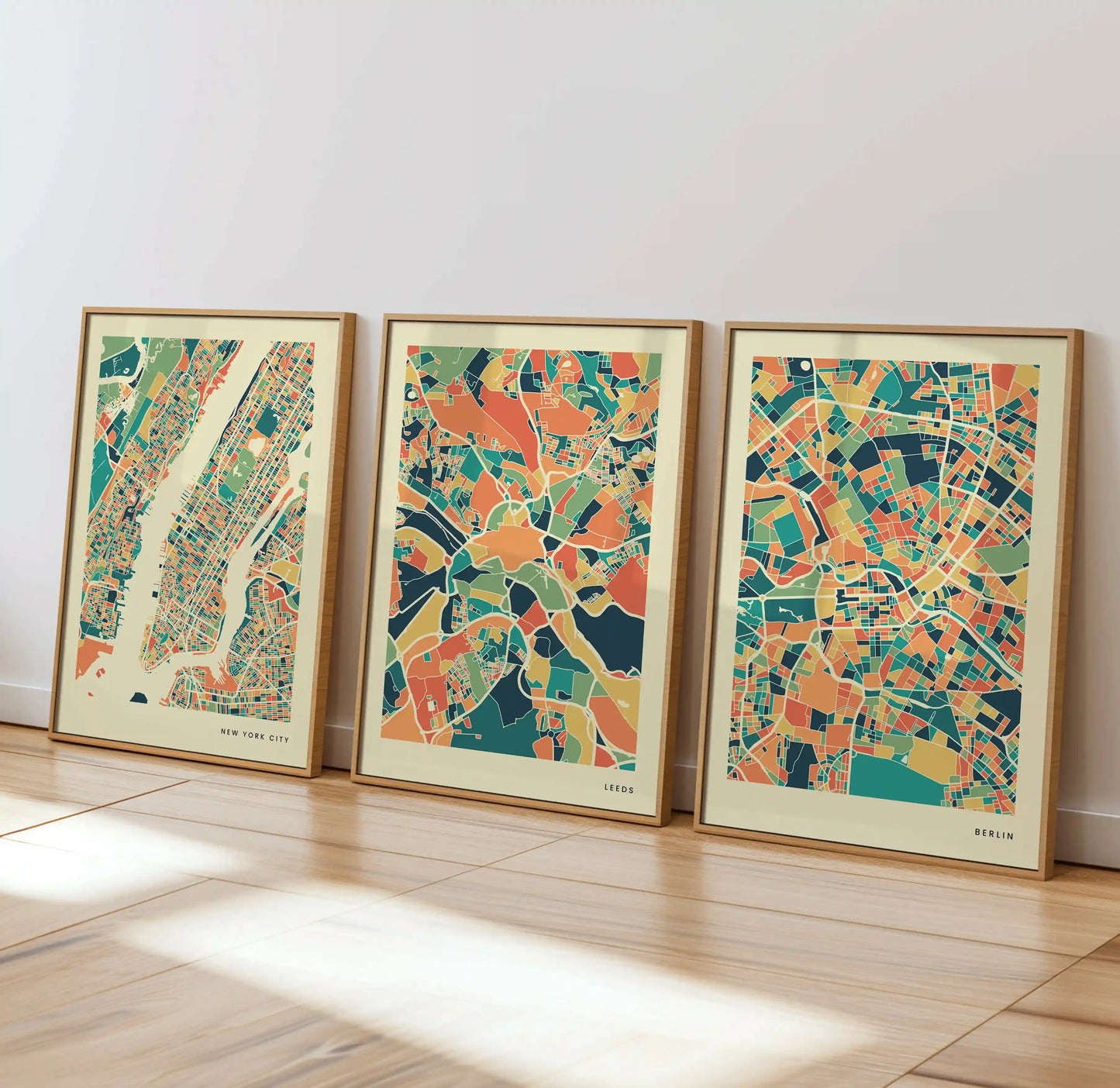 Leeds Stadtkarte Poster – Polychroma Modern Art Print