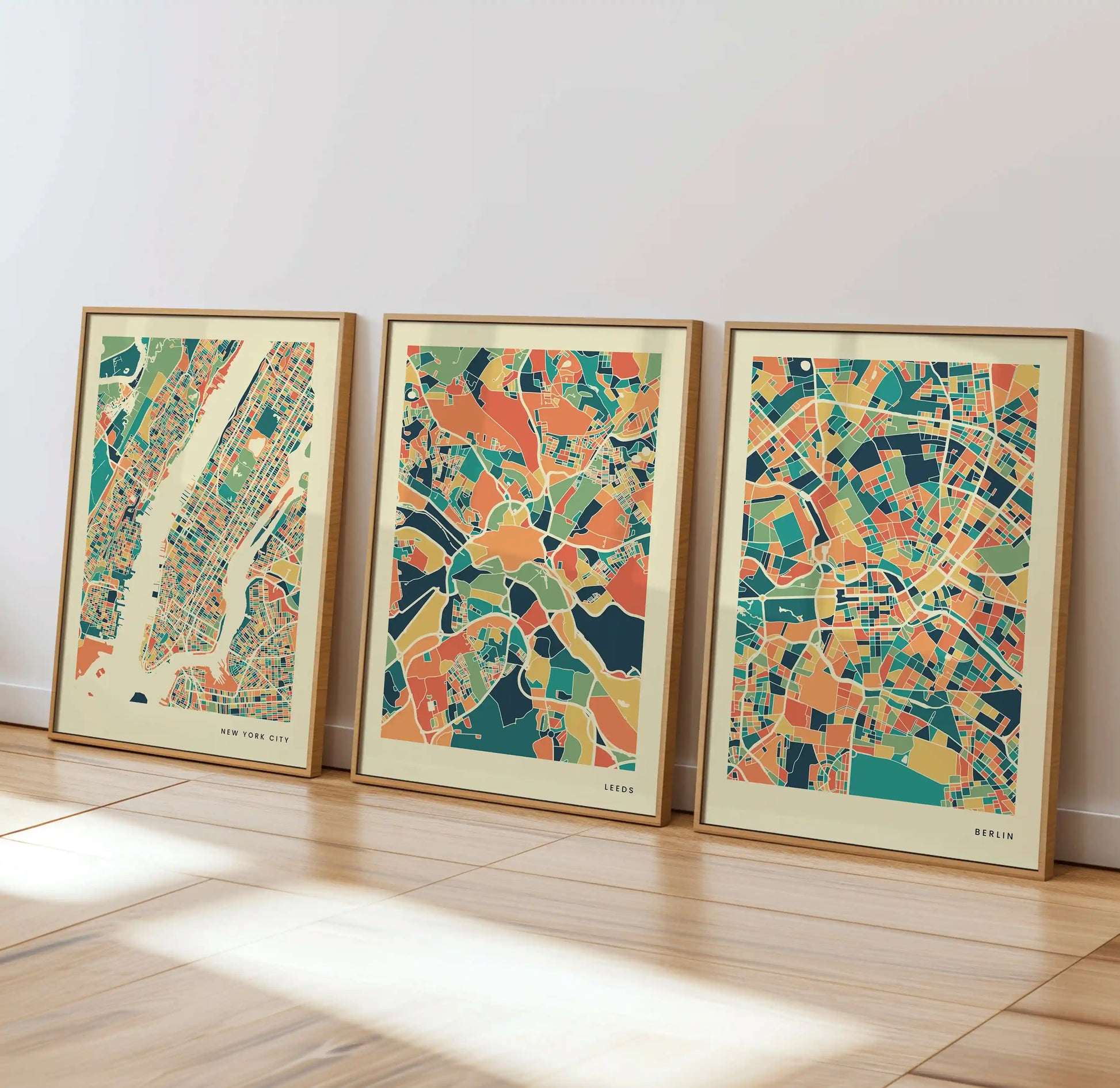 Leeds Stadtkarte Poster – Polychroma Modern Art Print