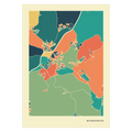 Winnenden Stadtkarte Poster – Polychroma Modern Art Print