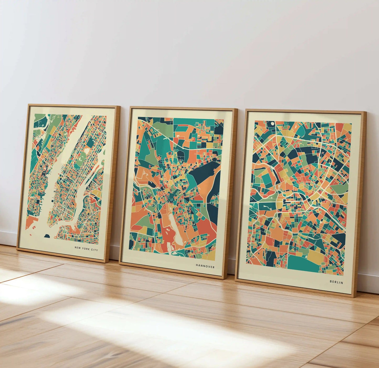 Hannover Stadtkarte Poster – Polychroma Modern Art Print