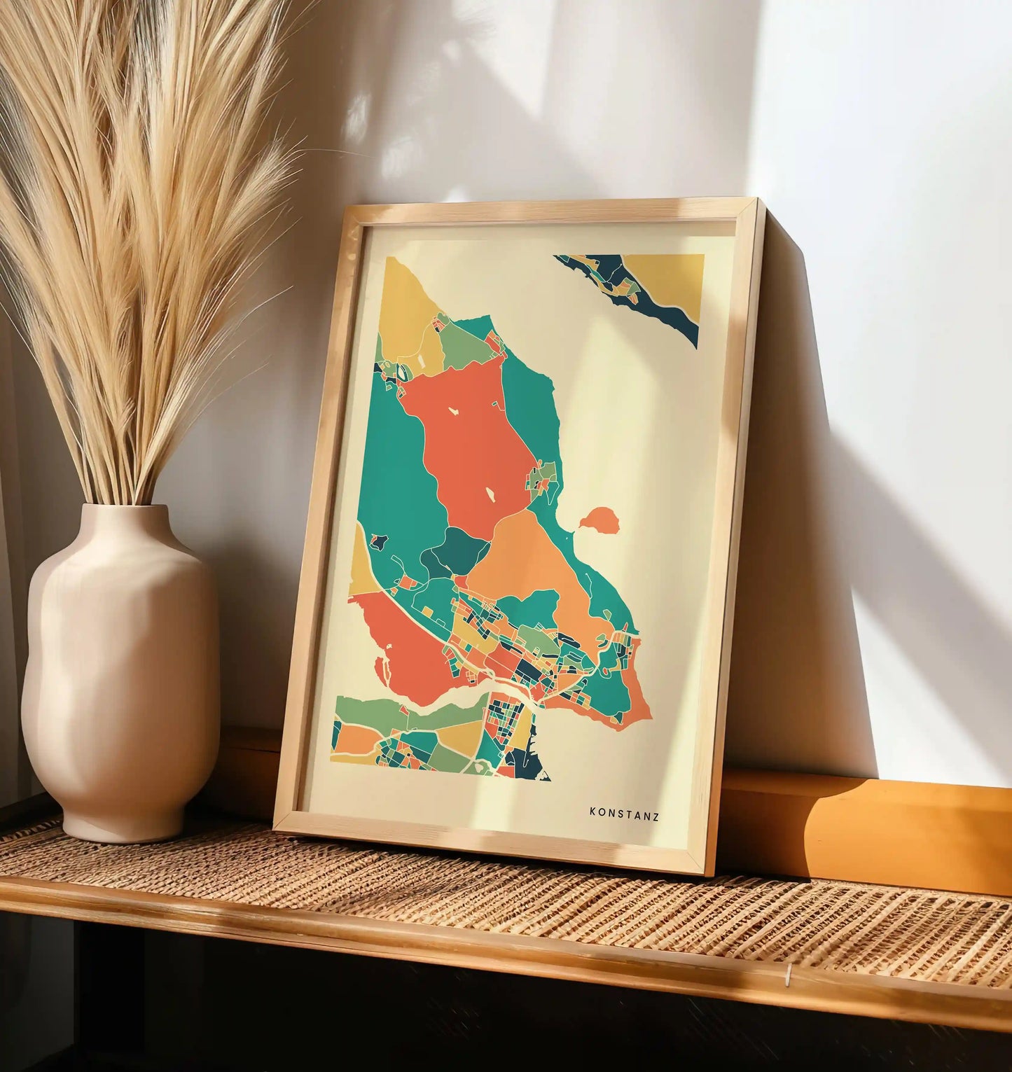 Konstanz Stadtkarte Poster – Polychroma Modern Art Print