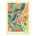 Magdeburg Stadtkarte Poster – Polychroma Modern Art Print