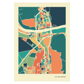 Heidelberg Stadtkarte Poster – Polychroma Modern Art Print