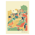 San Sebastián Stadtkarte Poster – Polychroma Modern Art Print