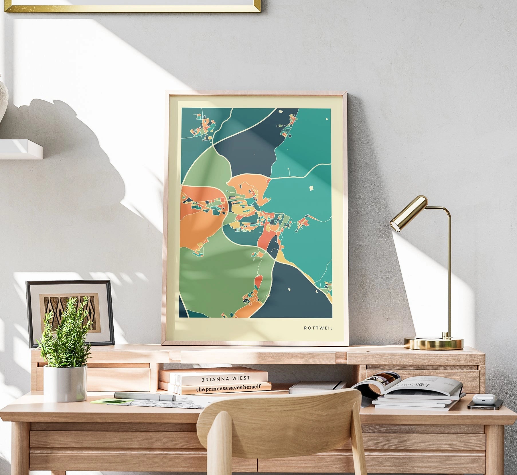 Rottweil Stadtkarte Poster – Polychroma Modern Art Print