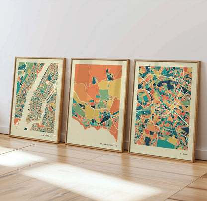 Friedrichshafen Stadtkarte Poster – Polychroma Modern Art Print