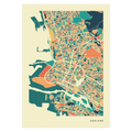 Oakland Stadtkarte Poster – Polychroma Modern Art Print
