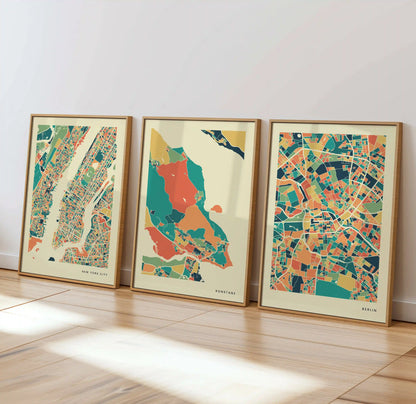 Konstanz Stadtkarte Poster – Polychroma Modern Art Print