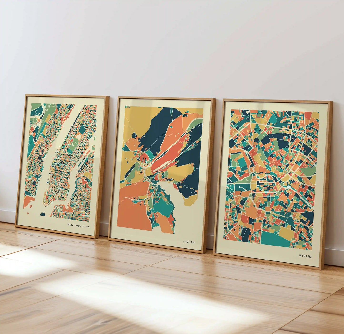 Luzern Stadtkarte Poster – Polychroma Modern Art Print