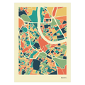 Basel Stadtkarte Poster – Polychroma Modern Art Print