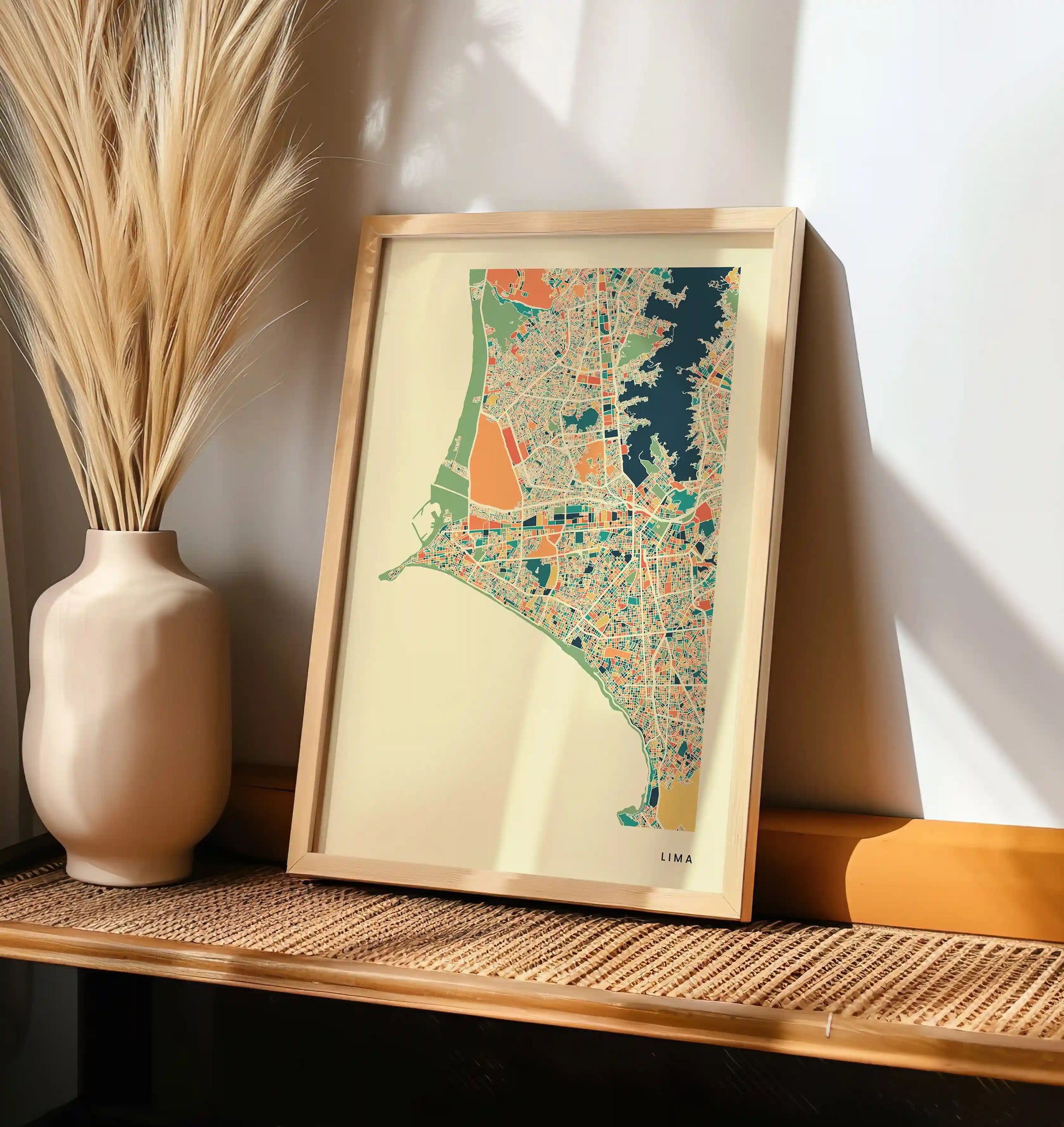 Lima Stadtkarte Poster – Polychroma Modern Art Print