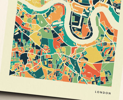 London Stadtkarte Poster – Polychroma Modern Art Print
