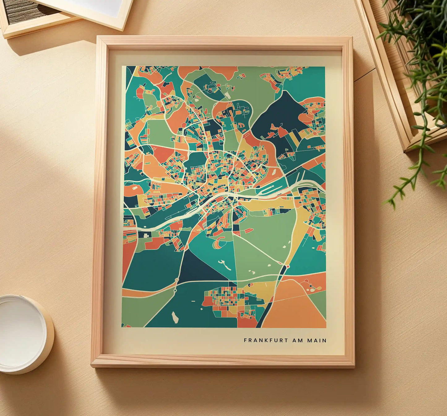 Frankfurt am main Stadtkarte Poster – Polychroma Modern Art Print