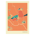 Haigerloch Stadtkarte Poster – Polychroma Modern Art Print