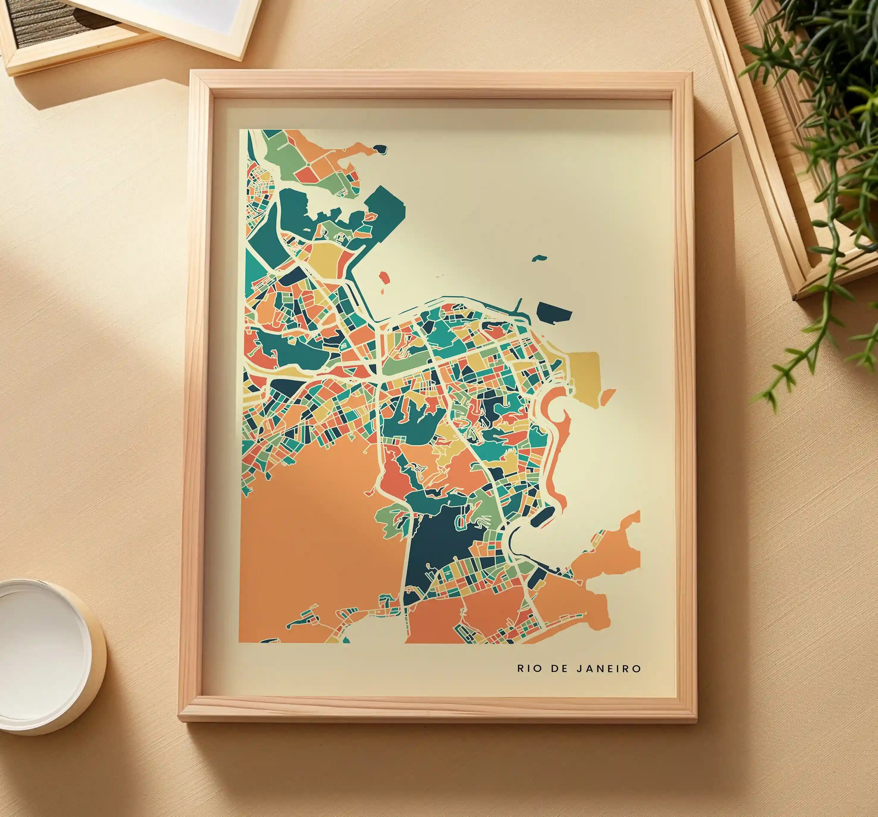 Rio De Janeiro Stadtkarte Poster – Polychroma Modern Art Print