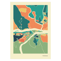 Passau Stadtkarte Poster – Polychroma Modern Art Print