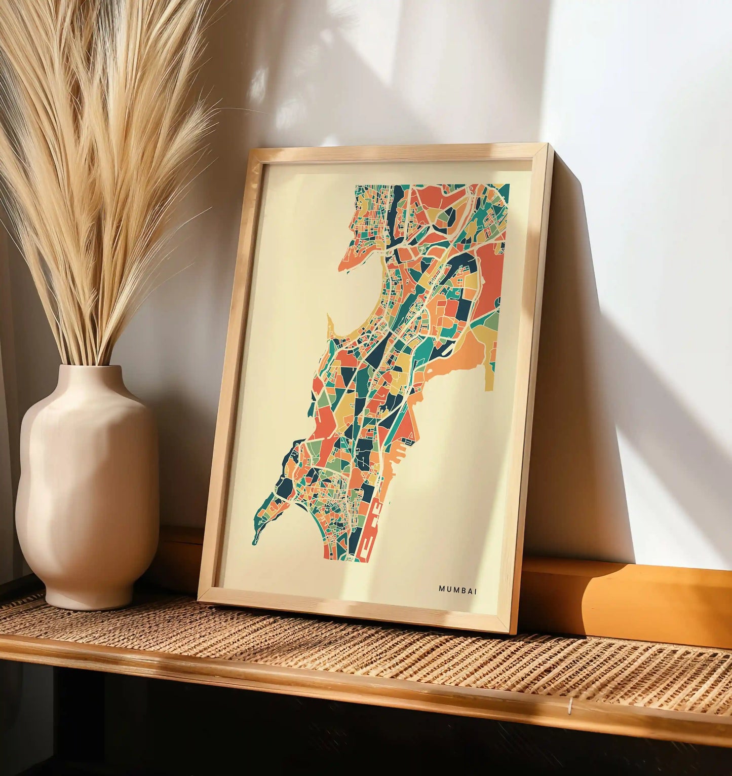 Mumbai Stadtkarte Poster – Polychroma Modern Art Print