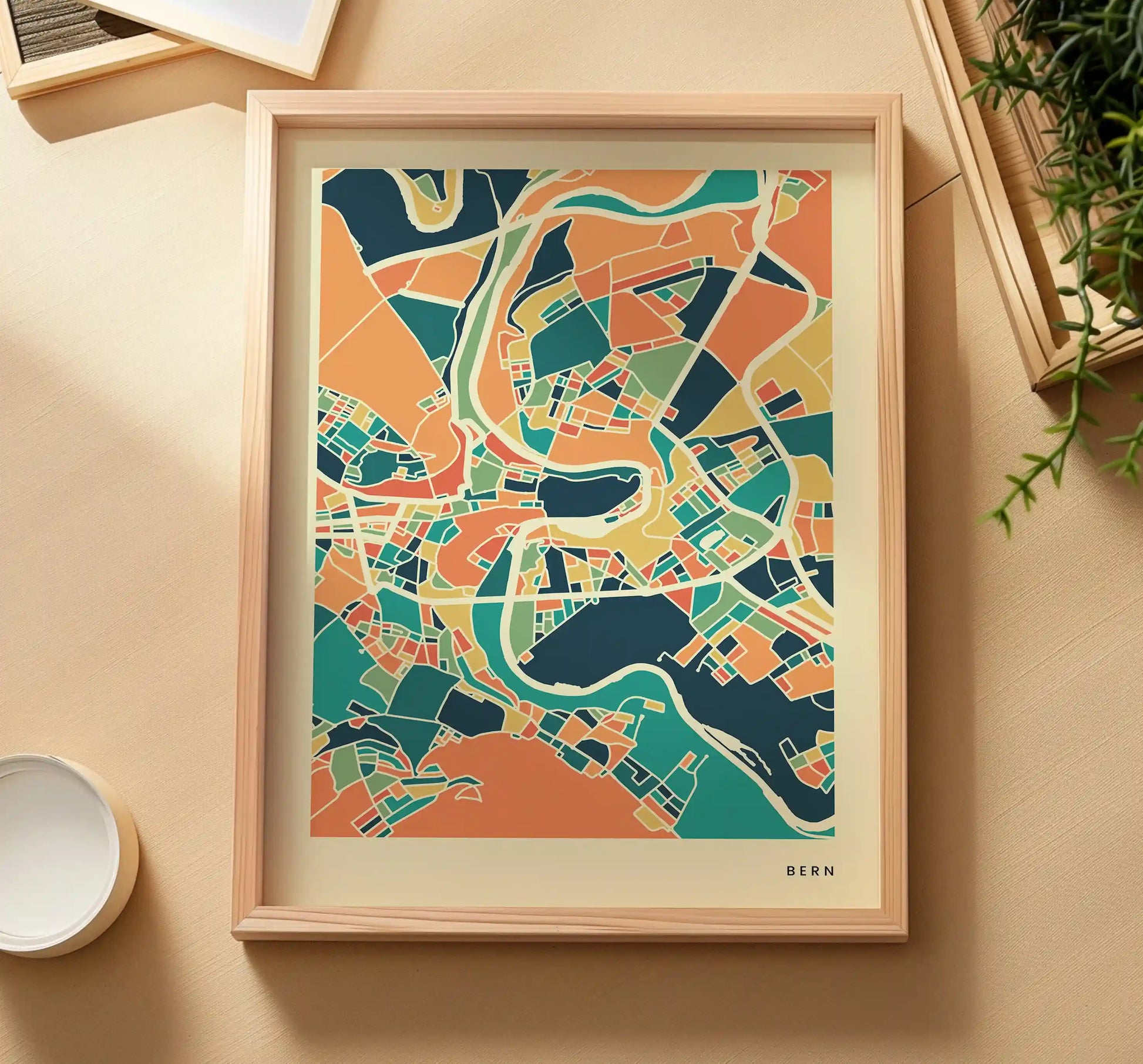 Bern Stadtkarte Poster – Polychroma Modern Art Print