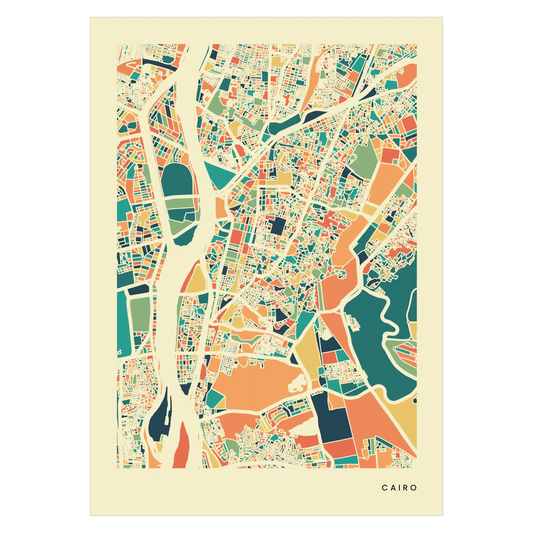 Cairo Stadtkarte Poster – Polychroma Modern Art Print