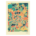 Essen Stadtkarte Poster – Polychroma Modern Art Print