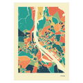 Riga Stadtkarte Poster – Polychroma Modern Art Print