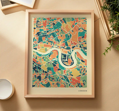 London Stadtkarte Poster – Polychroma Modern Art Print